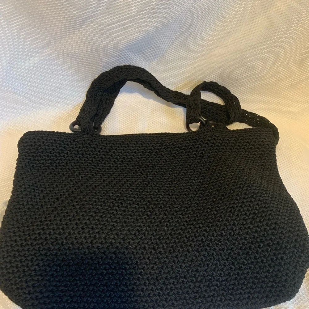 The Sak Black Crochet Shoulder Bag Medium